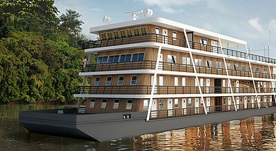 Mit dem Flussschiff „RV Ducret Congo“, das im Juni 2024 fertiggestellt sein wird, geht Diamir im Juli auf Reise ins Kongobecken